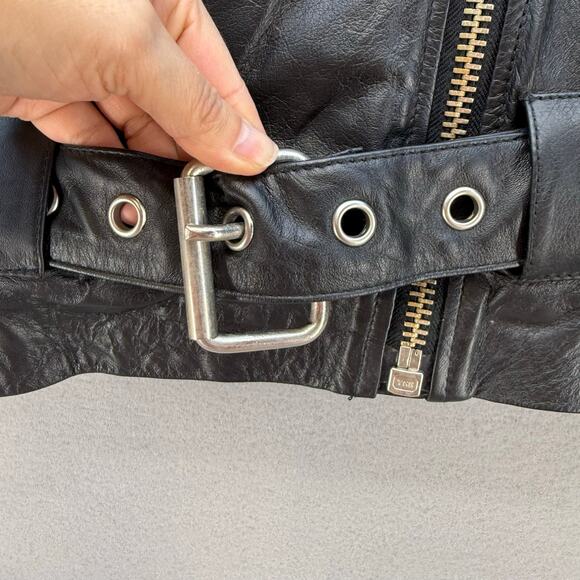 Virginia Slims Wear Leather Moto Jacket Women's M Black Heavy Duty Zippers VTG - Picture 6 of 15